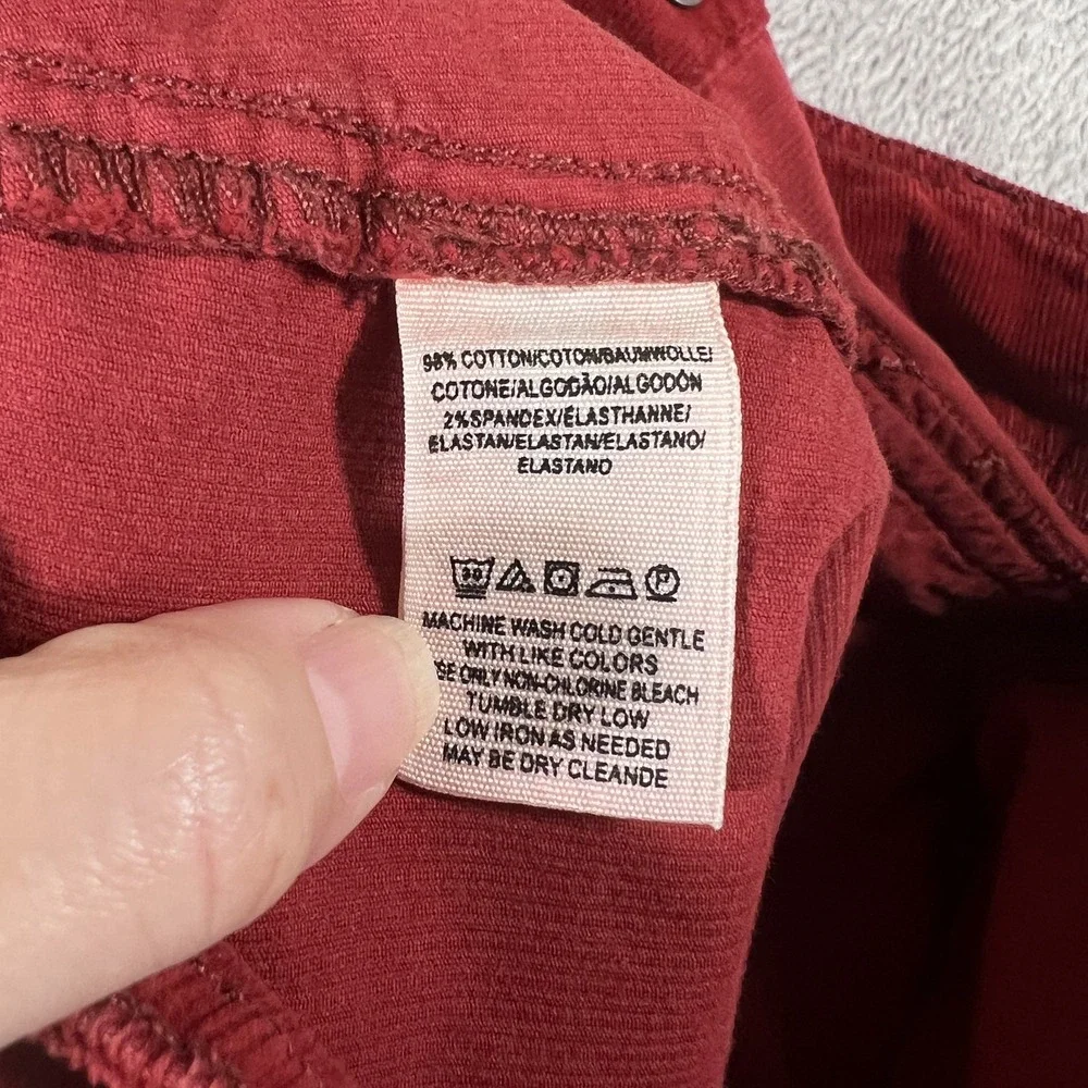 We The Free Skirt Womens 28 Red Corduroy Mini Button Front‎ Pockets Boho Style
